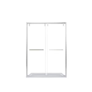 Brescia 48 in. W x 76 in. H Sliding Framed Shower Door/Enclosure in Brushed Nickel with Clear Tempered Glass
