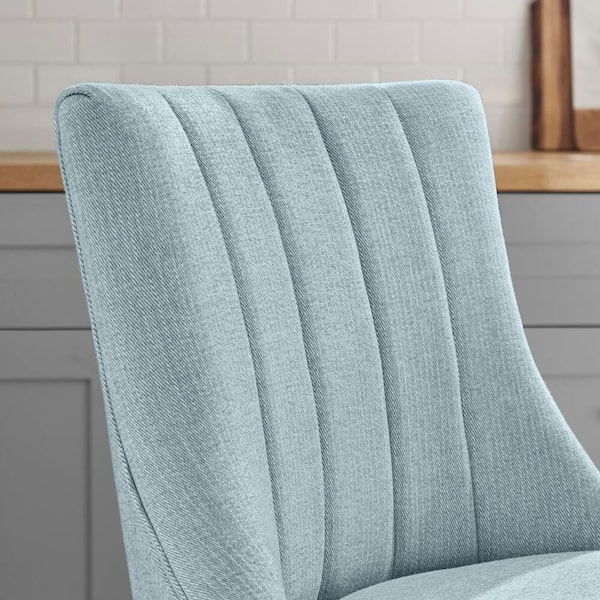 Scotsfield Channel Tufted Upholstered Bar Stools in Charleston Blue (Set of 2)