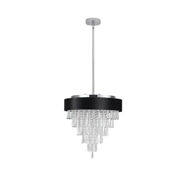 CIPACHO 5Light Black Modern Crystal Round Chandelier ZZM2310059 The