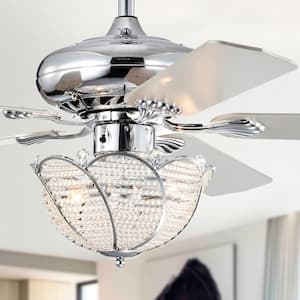 Araceli 52 in. 3-Light Indoor Chrome Ceiling Fan with Light Kit and Remote