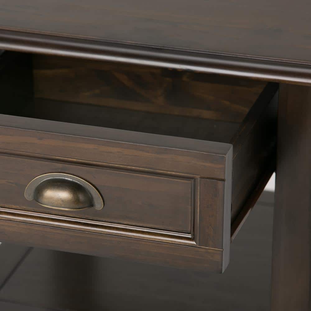 Burlington Mahogany Brown 18" Square Wood End Table with Storage