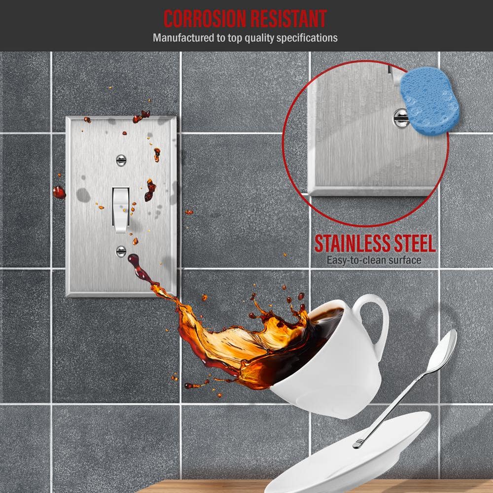 Stainless Steel 1-Gang Toggle Light Switch Wall Plate