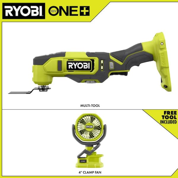 ONE+ 18V Cordless Oscillating Multi-Tool with ONE+ 18V Cordless 4 in. Clamp Fan (Tools Only)