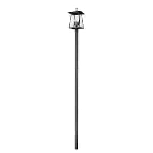 Rainer 4-Light Black Aluminum Hardwired Outdoor Marine Grade Post Light Set with no bulbs included