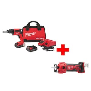 M18 FUEL 18V Lithium-Ion Brushless Cordless Drywall Screw Gun Compact Kit with M18 Cut Out Tool