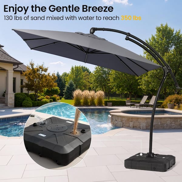 11 ft aluminum cantilever tilt patio umbrella Kingdom 11FT with Base Large Curvy Outdoor Offset Umbrella w/ 360 Rotation, UV Resistant Canopy for Patio, Garden, Backyard, Beige : Patio, Lawn & Garden This generous 11 ft Treasure Garden  11 ft