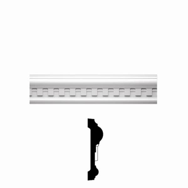 Focal Point 7/8 in. x 3-1/2 in. x 96 in. Primed Polyurethane Dentil Chair Rail Moulding