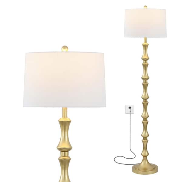 JONATHAN Y Jaxon 62.5 in. Gold Metal Floor Lamp
