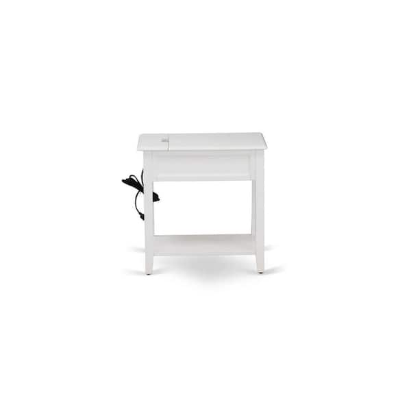 HOME IMPORTS EMPORIUM White Finish 1 Drawer Rectangle Nightstand 24 in. x 19 in.