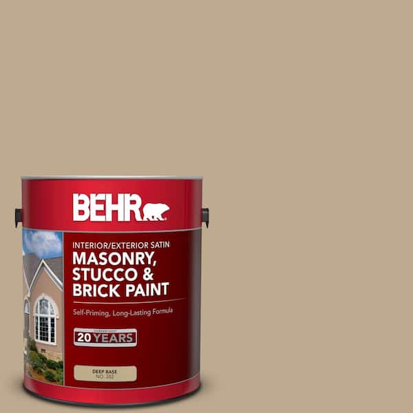 BEHR 1 gal. #MS-44 Autumn Tan Satin Masonry, Stucco and Brick Interior/Exterior Paint