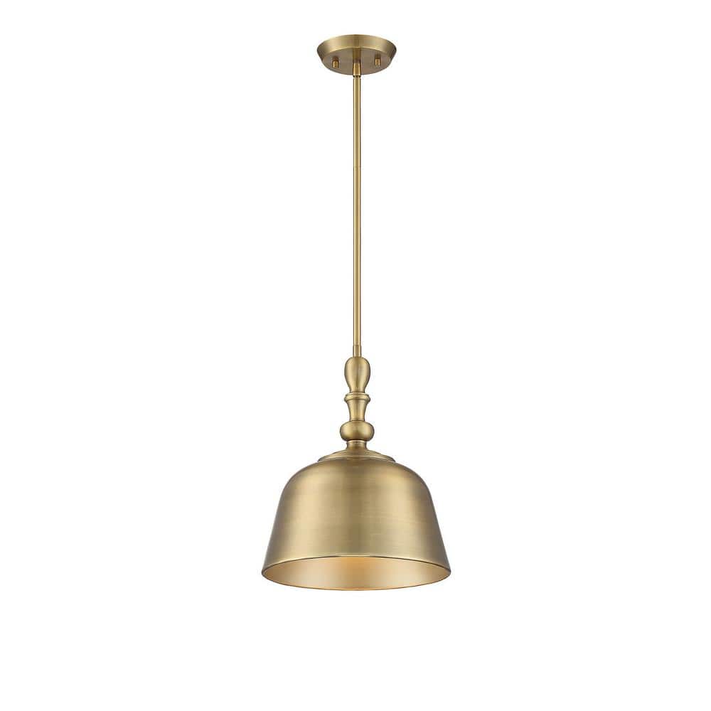 Berg 14" Warm Brass and Nickel 1-Light Pendant