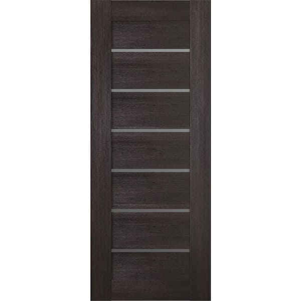 Belldinni Vona 07-02 18 in. x 96 in. No Bore 8-lite Frosted Glass Veralinga Oak Wood Solid Composite Core Interior Door Slab