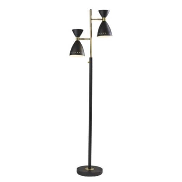 CAL Lighting 59. 25 in. H Antique Brass Metal Floor Lamp with Glass Shade  BO-2668FL-BAB - The Home Depot