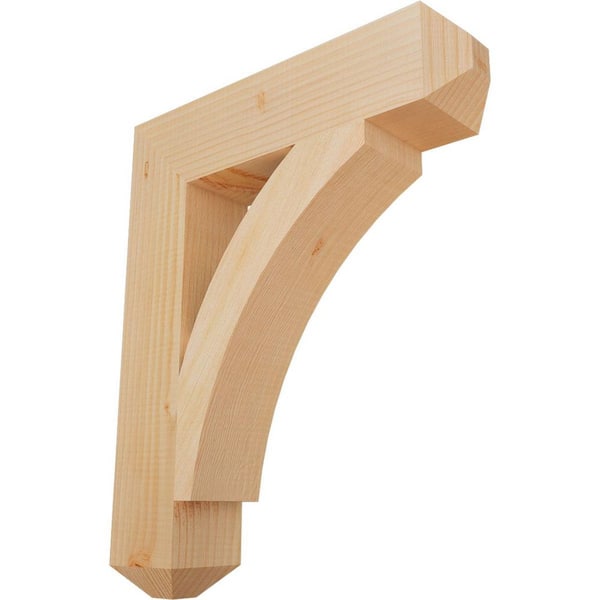 Ekena Millwork 3.5 in. x 22 in. x 18 in. Douglas Fir Thorton Craftsman Smooth Bracket