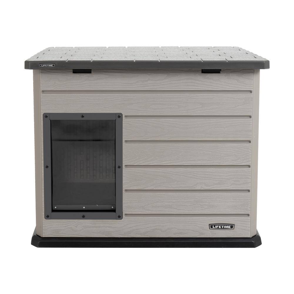 Lifetime Deluxe Beige and Gray HDPE Large Dog House