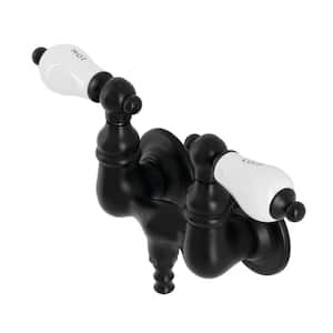 Aqua Vintage 2-Handle Wall-Mount Clawfoot Tub Faucets in Matte Black