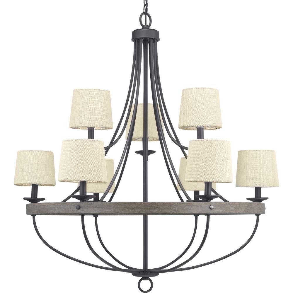 Gulliver Graphite Black Two-Tier 9-Light Chandelier