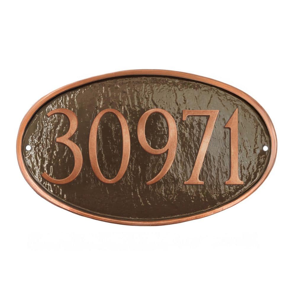 Classic Oval Small Address Sign Plaque - Antique Copper/Copper price history on PriceWatchPro