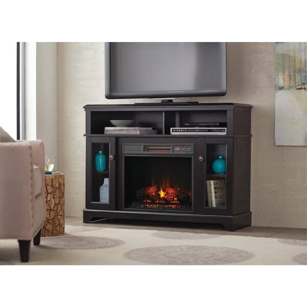 Home Decorators Collection Ravensdale 48 in. Media Console Electric Fireplace in Black