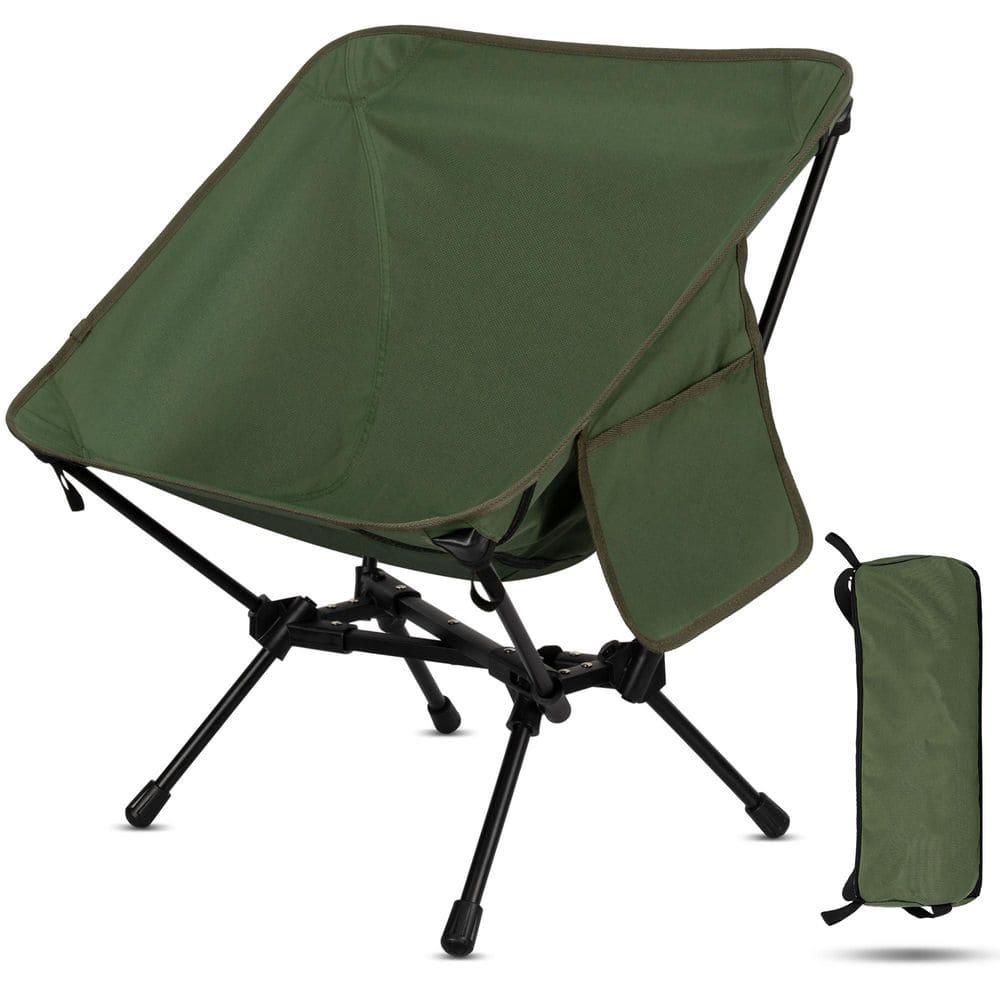 OGETFUUR Green Aluminum Ultralight Camping Chair with Carry Bag