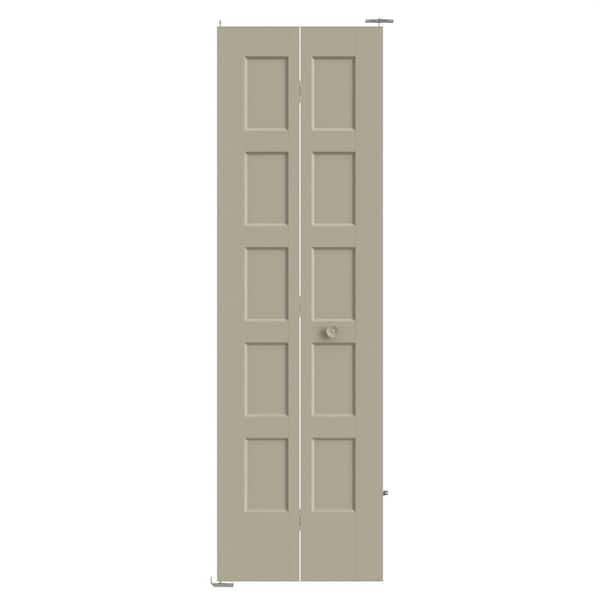 Masonite 24 in. x 80 in. 5-Panel Bayshore Hollow Core Smoked Tan Molded Composite Bi-Fold Door