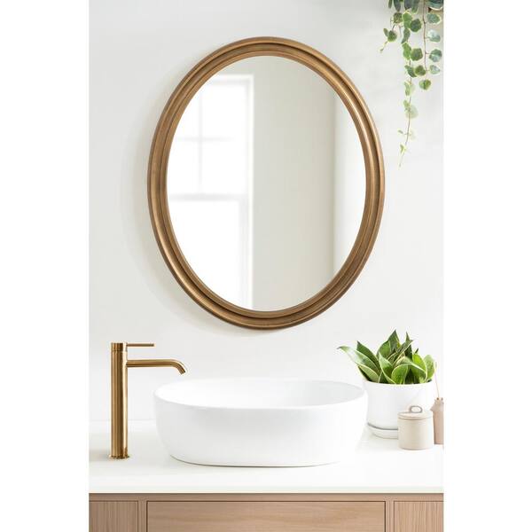 Kate and Laurel Arendahl Oval Gold Traditional Accent Framed Wall Mirror  (24 in. H x 18 in. W) 220476 - The Home Depot