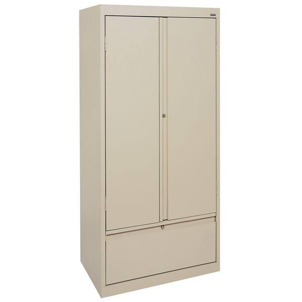 Sandusky Systems Series 30 in. W x 64 in. H x 18 in. D Storage Cabinet with File Drawer in Putty