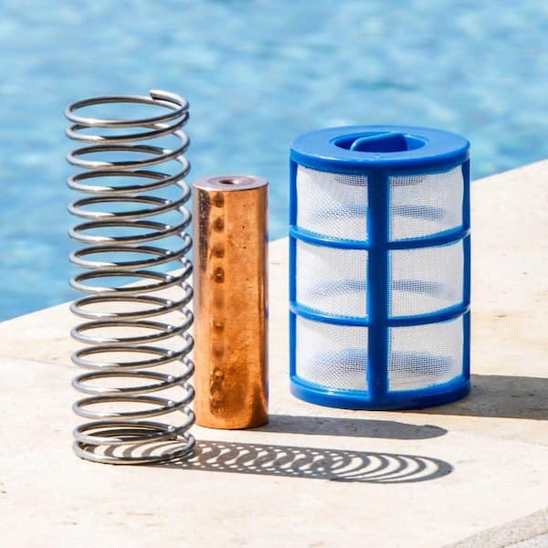 XtremepowerUS Replacement Anodes Copper and Screen Algaecide Basket Kit for Solar Ionizer