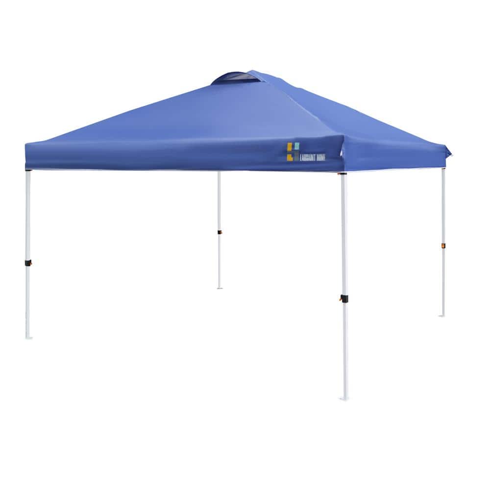 10 ft. x 10 ft. Blue Pop Up Canopy, Portable Folding Instant Canopy Tent wi