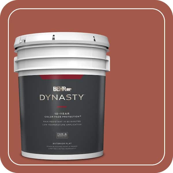 BEHR DYNASTY 5 gal. #PPU2-15 Cajun Red Flat Exterior Stain-Blocking Paint & Primer