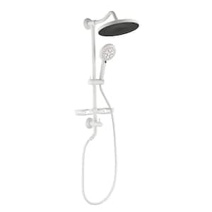 Single-Handle 3-Spray Shower Faucet 2.0 GPM with Pressure Balance Hand Shower and Soap Dish in. White Shower System