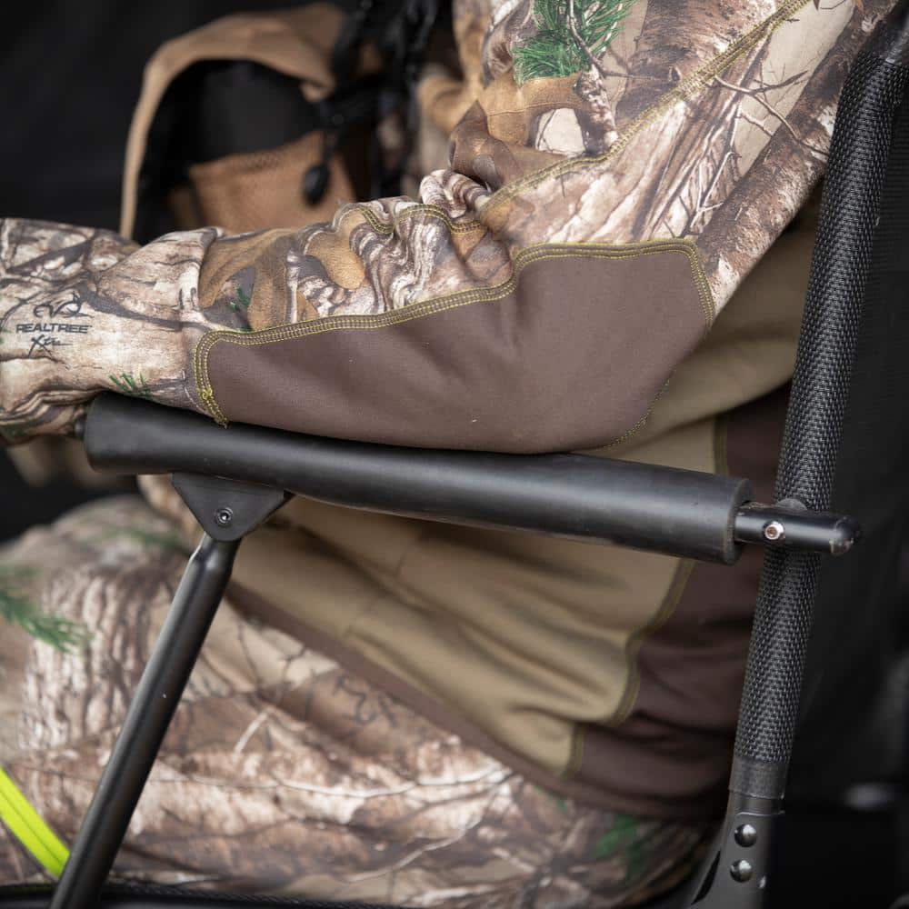 Deluxe Wide Swivel Hunting Chair with TearTuff Mesh and Adjustable Legs