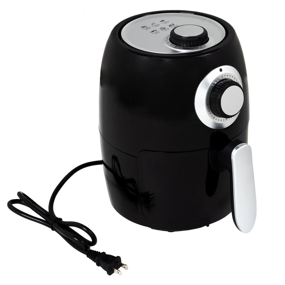Compact Black 2.3-Quart Electric Air Fryer with Nonstick Interior