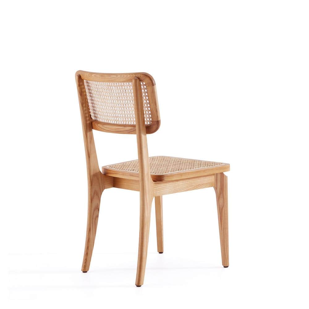 Giverny Natural Ash Wood and Rattan Armless Dining Chair