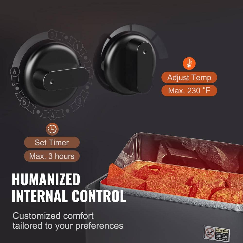 3KW Stainless Steel Electric Sauna Heater with Built-in Controls