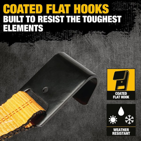 DEWALT 2 in. x 27 ft. Heavy-Duty Ratchet Tie-Down Strap w/Flat