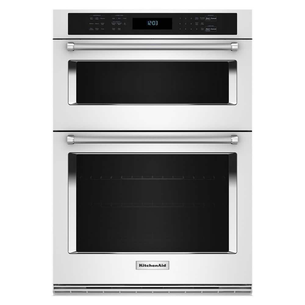 30 in. Electric Wall Oven and Microwave Combo in White with Air Fry Mode -  KitchenAid, KOEC530PWH