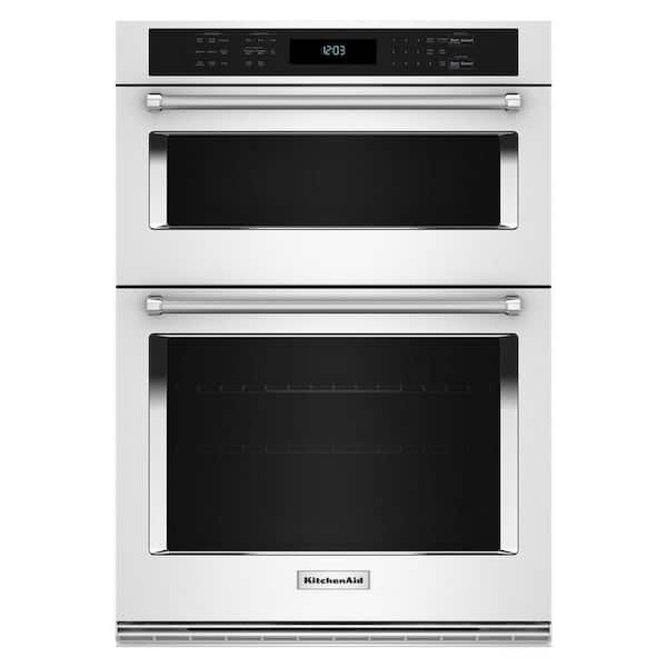 KitchenAid 30 in. Electric Wall Oven and Microwave Combo in White with Air Fry Mode