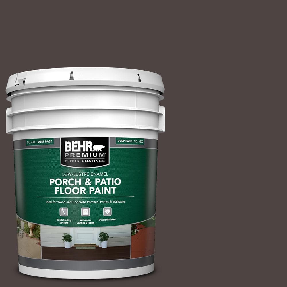 BEHR PREMIUM 5 Gal. #SC-104 Cordovan Brown Low-Lustre Enamel Interior ...