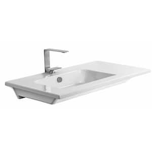Etra Wall Mounted Bathroom Sink in White