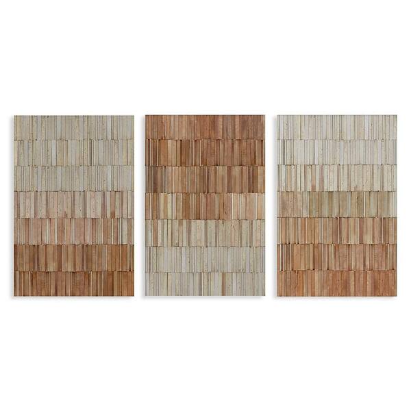 Tiled Terracotta Walls by Flora Kouta 3 Piece Unframed Abstract Graphic Art Print 30 in. x 20 in.