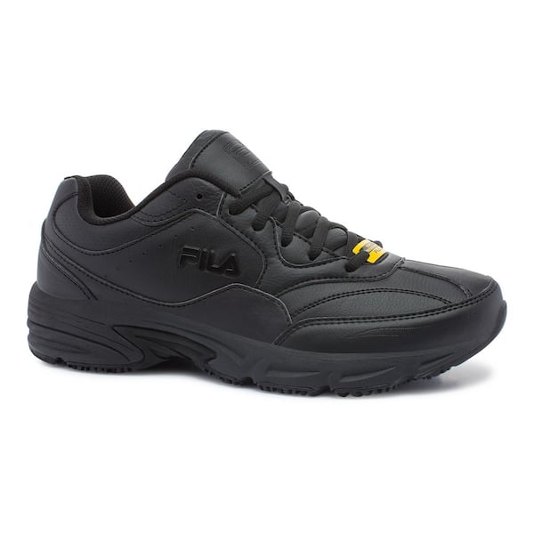 Fila Men's On-The-Job Slip Resistant Athletic Shoes - Soft Toe - BLACK Size 9(M)