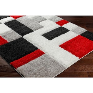 Bologna Black/Red 5 ft. x 7 ft. Geometric Indoor Area Rug