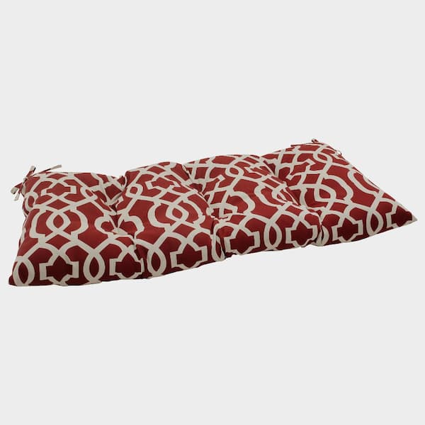 Pillow Perfect Novelty Rectangular Outdoor Bench Cushion in Red