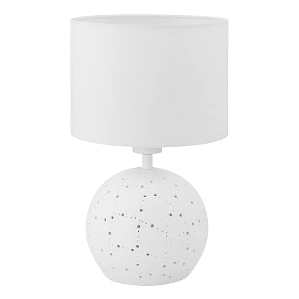 Eglo Montalbano 9.06 in. W x 15.12 in. H 1-Light White Table Lamp with White Fabric Shade