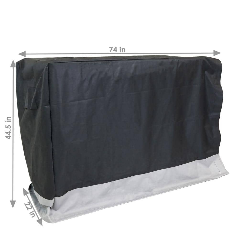 Gray and Black Heavy-Duty Polyester Firewood Rack Cover