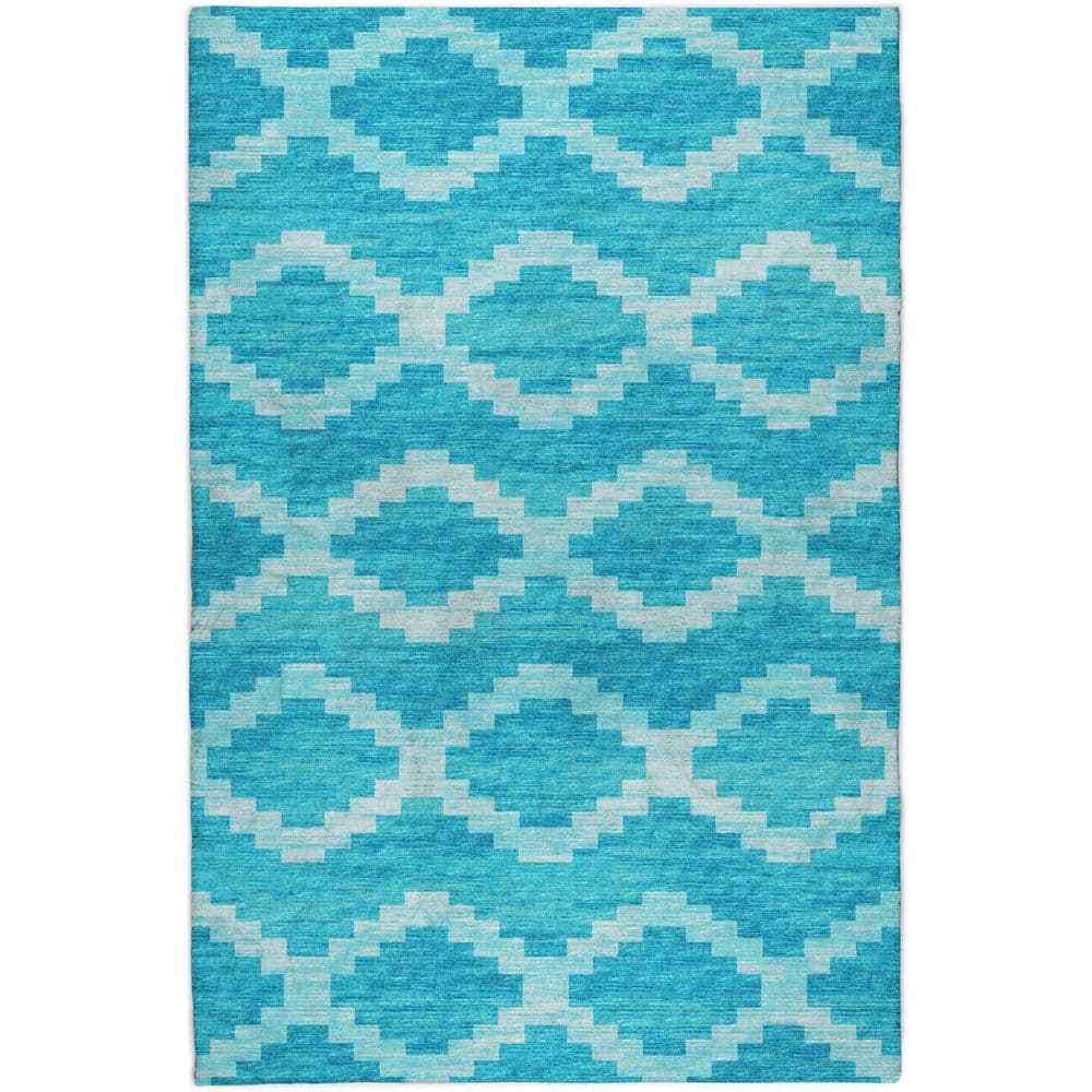 Dream Shag Premium Machine Washable Abstract ADS115 Turquoise 9 ft. x 12 ft. Area Rug price history on PriceWatchPro