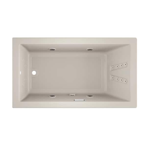 JACUZZI SOLNA 66 in. x 36 in. Rectangular Whirlpool Bathtub with Left Drain in Oyster