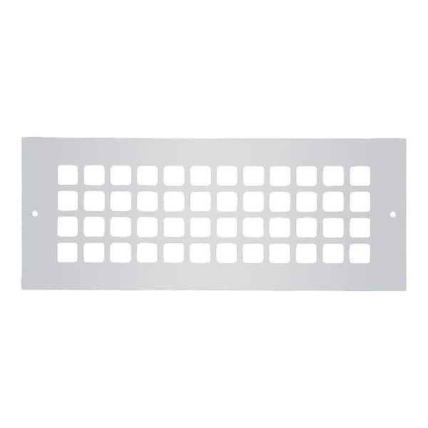Reggio Registers Square Series 4 in. x 12 in. Aluminum Grille, Gray with Mounting Holes