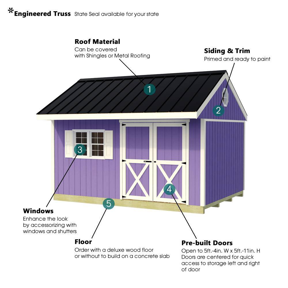 Northwood 10' x 14' Brown Wood Storage Shed Kit with Windows